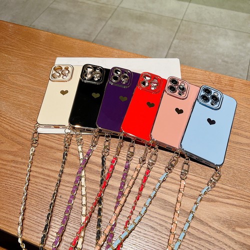 Lanyard Plating Bracelet Case For iPhone 15 14 Pro Max 13 12 11 Silicone Cover - Picture 17 of 24
