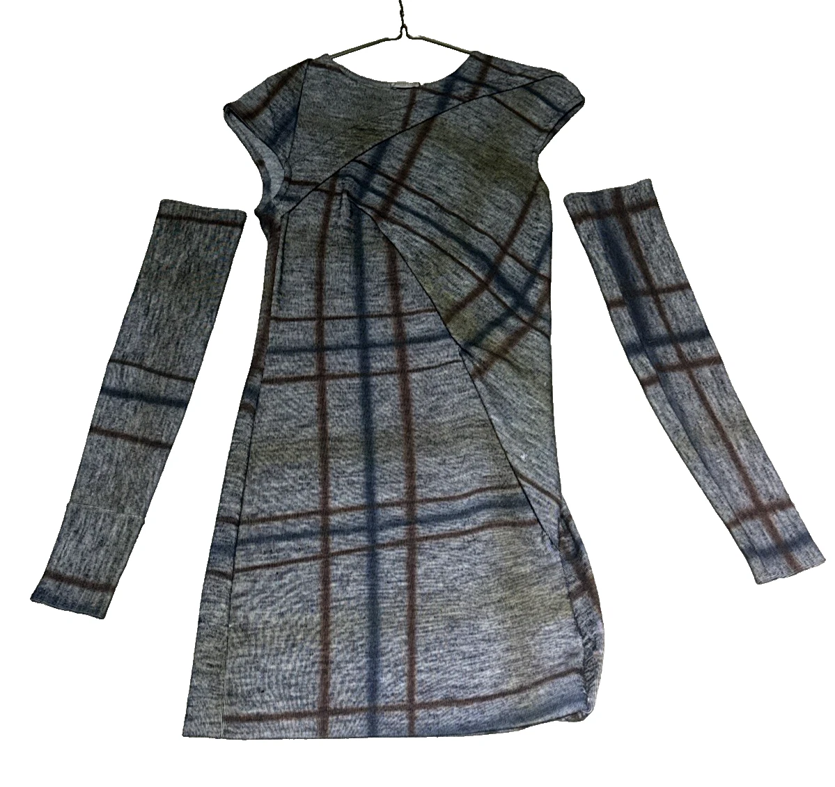 Bottega Veneta — Bottega Veneta Wool-Blend Plaid Dress w/ Detachable Sleeves Fits IT 38 (US 0-2)