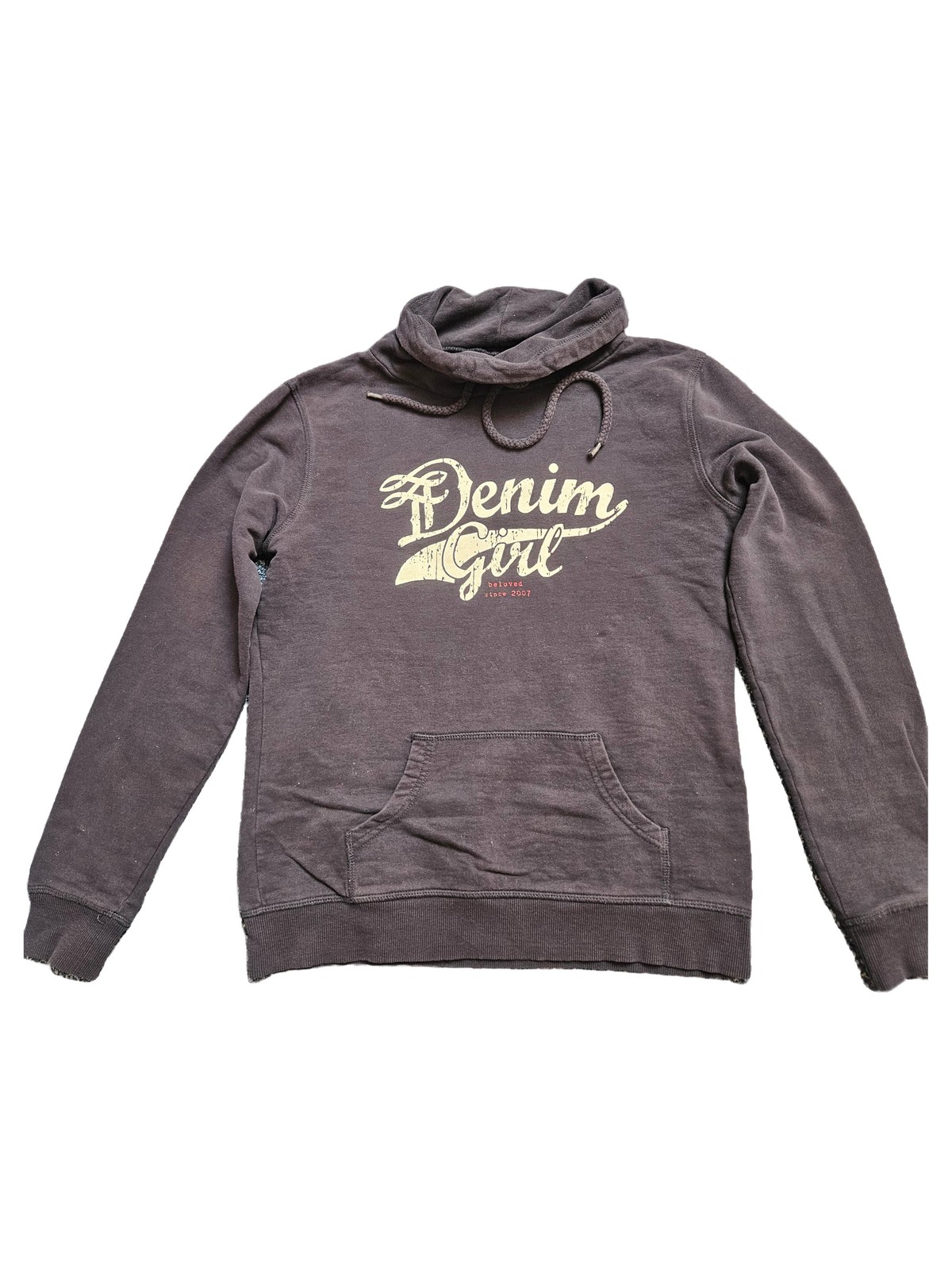 Tom Tailor Kinder Kapuzenpullover Gr. M Braun Schriftzug Logo Print Baumwolle