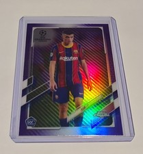 2020/21 Topps Chrome Soccer UEFA CL Purple Carbon Fiber Pedri SP