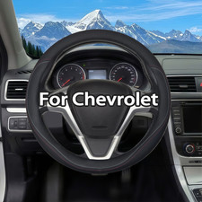 Black Leather Steering Wheel Cover For Chevy Travers 2009-2025 14.5-15 Inch Black Leather Steering Wheel Cover For Chevy Travers 2009-2025 14.5-15 Inch