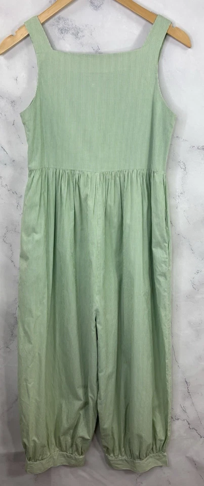 Mono de Colección Años 80 Laura Ashley Bragas Mameluco Mono S Verde Rayas Retro Foto 3 de 4
