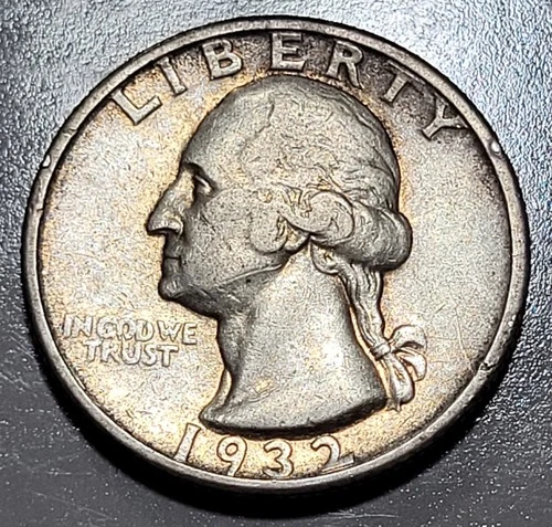 1932-S Washington Quarter Very Fine VF Original Toning KEY DATE Coin