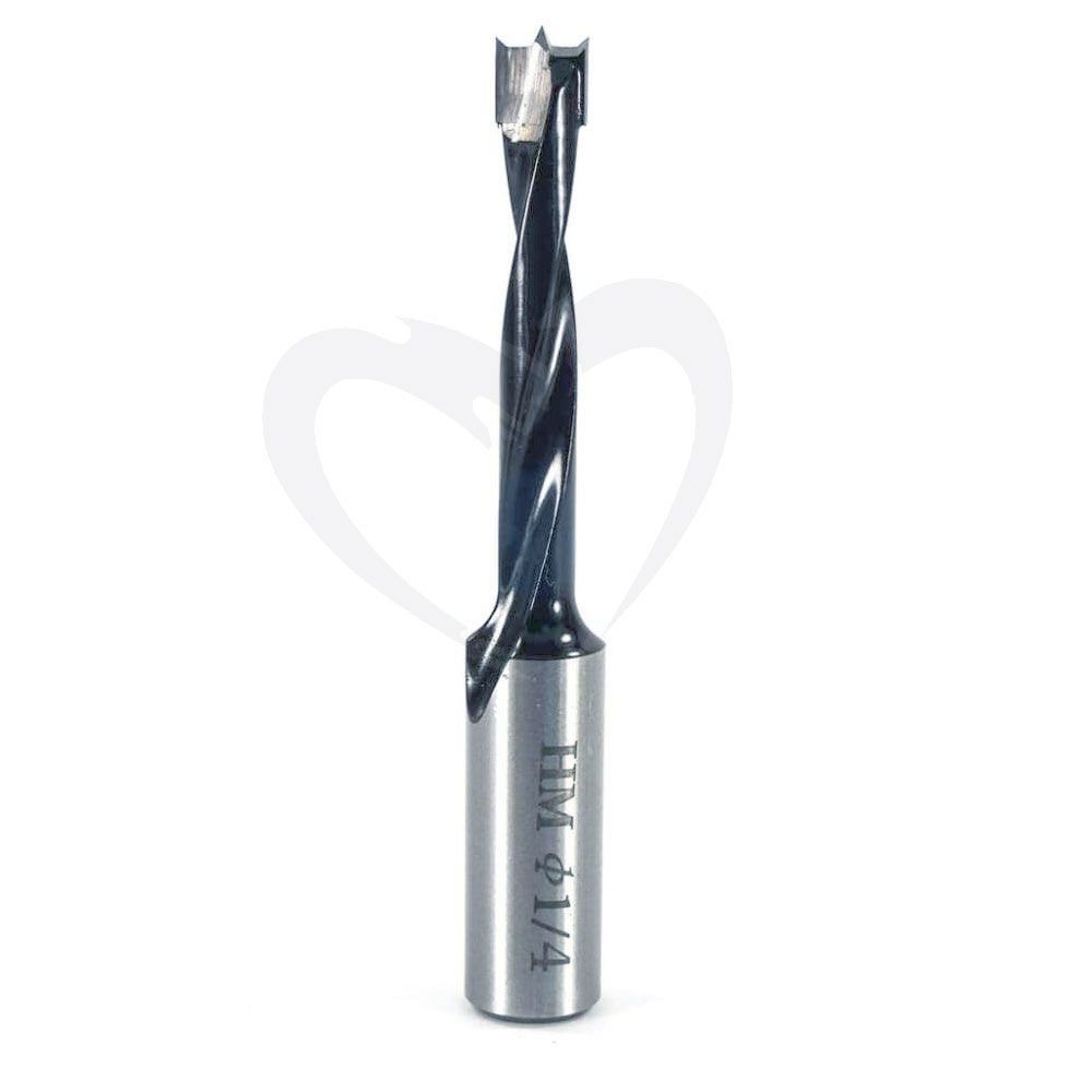 Whiteside DB250-70 Right Hand Brad Point Dowel Drill 1/4"CD, 70mmOAL
