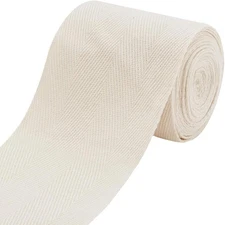 Cotton Twill Tape 3"" White Herringbone Bias 5.4 Yards for Sewing & DIY