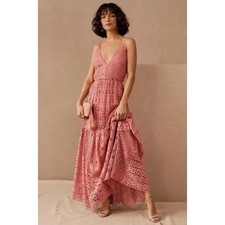 BHLDN F.P. One Robinne Coral Crochet Maxi Dress Bohemian Lace