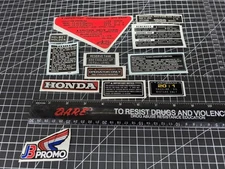 1985 HONDA ATC Frame Fenders Headlight Warning Caution Coolant Stickers Decals