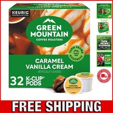 Caramel Vanilla Cream, Single-Serve Keurig K-Cup Pods, Flavored Light Roast C...