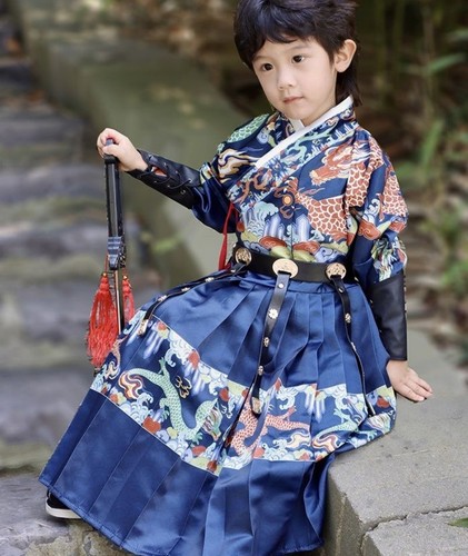 Hanfu Stage Outfit Ragazzi Vestaglia Cinese Baby Tang Costume Tradizionale - Foto 2 di 19