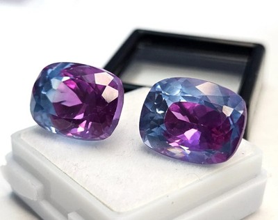 Pitambari Sapphire Cushion Cut 25+ Ct Natural Pair Gemstone For Earrings Making