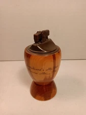 Vtg MCM Table Top Cigarette Lighter  Poconos Pa Wooden Souvenir Japan! Read