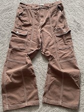 Women Wideleg Cargo Jeans Summer high waisted y2k baggy Pants Multi-pocket 17/33