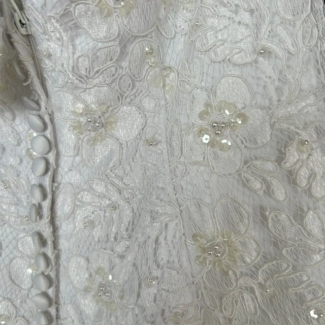 Michelangelo Wedding Dress Beaded and Sequin Strapless Size 8 NWT - Image 3 of 4