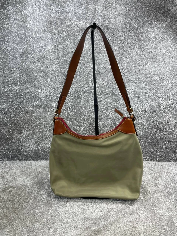 Bolsos Dooney & Bourke para mujer Camden verde marrón nailon correa para el hombro hobo Foto 3 de 4