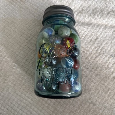 VINTAGE/Antique  ESTATE 2.75 Lb. MARBLE LOT (l) w/ Jar (unsearched) 25 mm.
