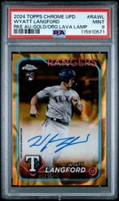 2024 TOPPS CHROME UPDATE CHROME RC AUTO GOLD/ORANGE WYATT LANGFORD 29/35 PSA 9