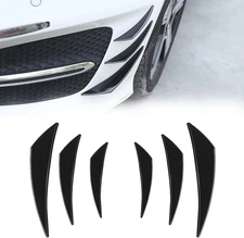 Pack-6 Car Spoiler Canards Kit, Universal Auto Front Bumper Lip Splitter,