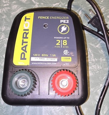 PATRIOT PE2 Electric Fence Energizer 2 Mile 8 Acre Coverage  120 V 60Hz 1 VA
