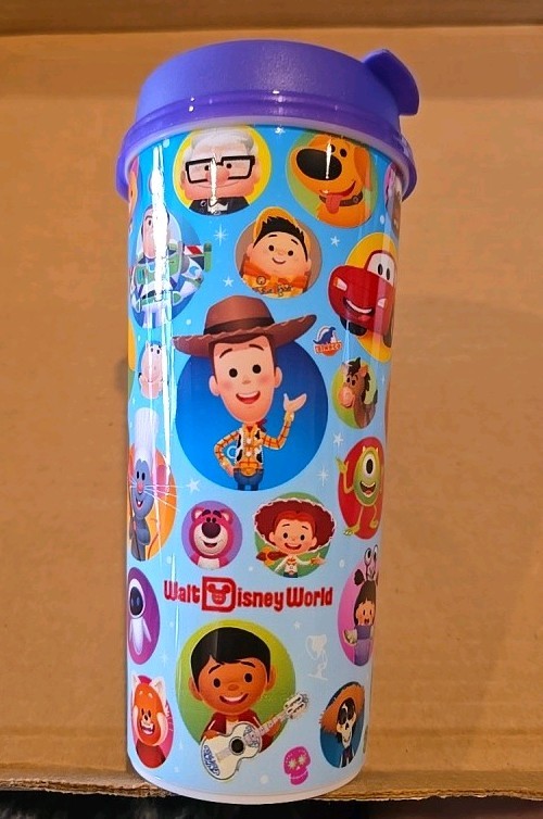 Walt Disney World Resort Reusable Refillable 16 OZ Mug Pixar Purple Lid