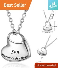 Memorial Necklace for Ashes - Forever in My Heart Pendant with Filling Kit