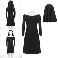 Kids Girls Nun Costume Halloween Party Book Week Fancy Dress Child Sister Outfit