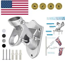 Flag Pole Holder for Outside House, Heavy Duty Flag Pole Mounting Bracket, Al...