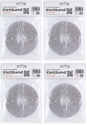 4x Klettband 5m selbstklebend Fliegengitter Fenster weiß 1cm breit