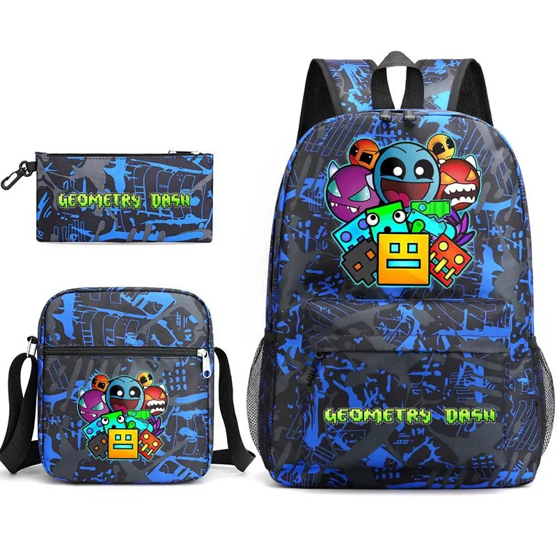 Cosplay Geometry Dash Backpack Set, Back to School Gift for Kid