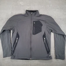 REI Co-op Mens Gray Softshell Jacket Full Zip Lightweight Activewear Flaws