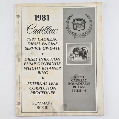 1981 Cadillac Roundtable Summary - Diesel Engine Service, Injection Pump