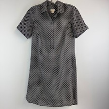 J.Crew Dress Women's 00 Navy Geometric Shirt Dress Sheath Mini