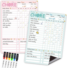 Magnetic Dry Erase Chore Chart - 8.5"X12" Behavior Responsibility Chore Board fo