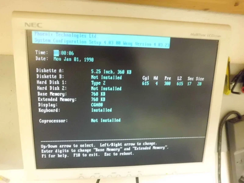 Placa de sistema 09-00035-58, 91433913 wang 80386DX com CPU e 4MB de RAM - Imagem 2 de 4