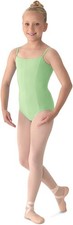 Mirella Girl's Princess Seam V-Front Camisole Dance Leotard 8-10, Seafoam