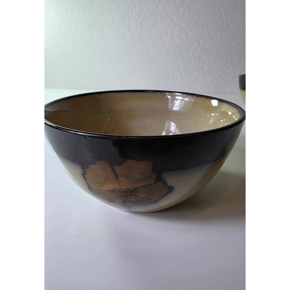 Juego de 3 cuencos de sopa de cereal de 6" de gres pintado marrón tostado PFALTZGRAFF Foto 2 de 4