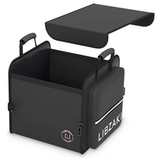 LIBZAKI Car Trunk Storage Organizer, Collapsible Storage Box, Black, SUV