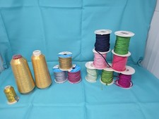 Lot of 13 Multicolor Metallic Sewing & Embroi...