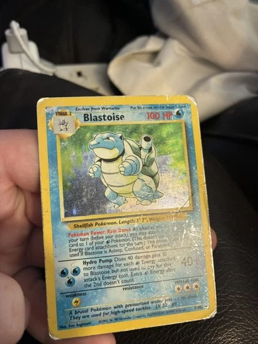 Pokemon Blastoise Base Set 2/102 heavy played