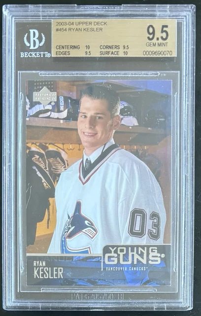 Ryan Kesler 2003-04 Upper Deck Young Guns #454 Rookie BGS 9.5 TRUE GEM W 2 10s