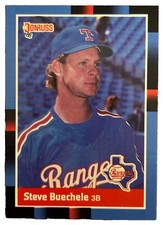 Excellent: Vintage 1988 Donruss Steve Buechele Texas Rangers Trading Card