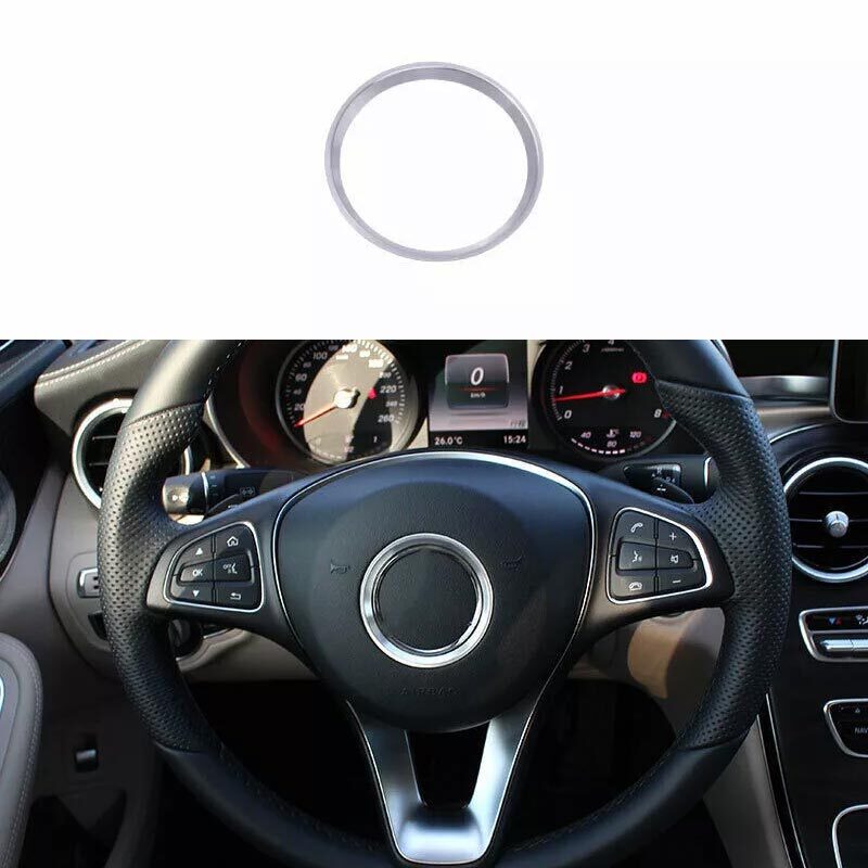 2016-2019 Steering Wheel Horn Ring Cover Panel Silver Aluminum For Benz GLE GLS