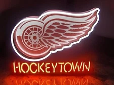 New Detroit Red Wings Hockey Town Neon Light Sign 17"x14" Beer Bar Lamp Decor