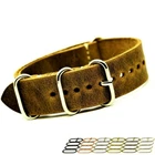 Genuine Leather strap Military Style Replacement Watch Band 18/20/22/24/26 mm