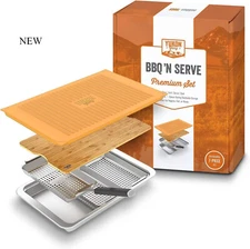Yukon Glory™ BBQ 'N SERVE Premium Set, Stainless Steel, NEW