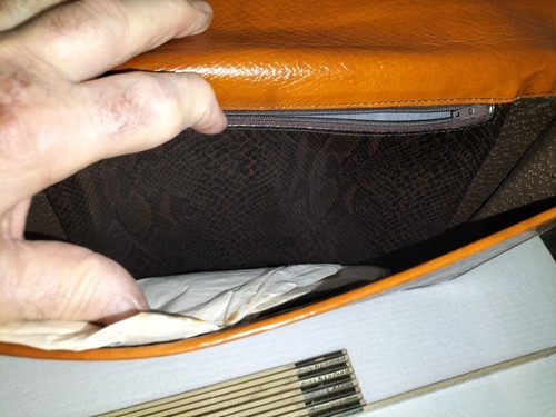 borsa vintage per donna + CINTURINO, COCCODRILLO?MARRONE CHIARO,USATA DELL'EPOCA - Foto 15 di 18