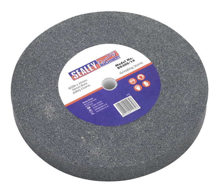 Sealey BG200/16 Grinding Stone 200 x 25mm 16mm Bore A36Q Coarse