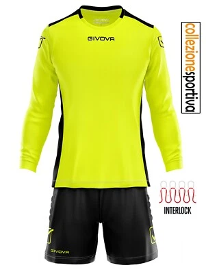 KIT PORTIERE HYGUANA CALCIO CALCETTO GIVOVA KITP009 - col. giallo fluo/nero