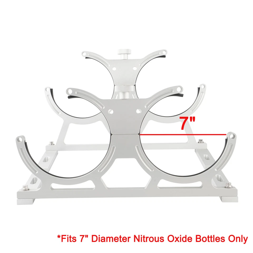 BEVINSEE 7" Nitrous Dual Bottle Holder Bracket Mounting Kit For 10-15 Lb Bottles Foto 2 de 4