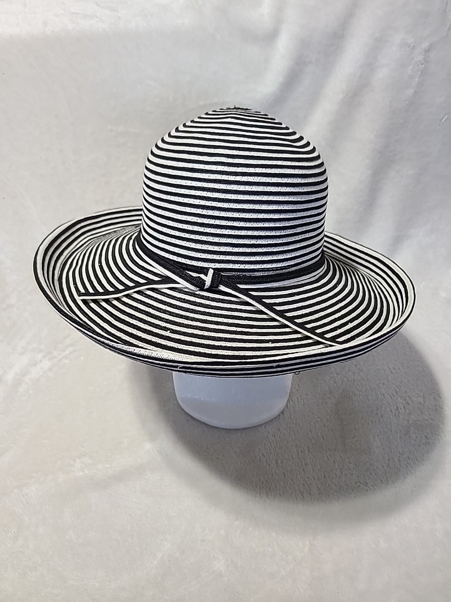 San Diego Hat Co Womens Black And White Wide Brim Sun Hat O  display picture 1