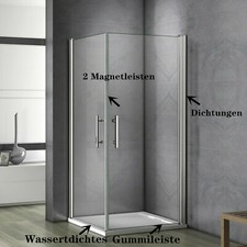 197cm Schwingtür Duschtür ESG Nano-Glas Eckeinstieg Duschabtrennung Duschkabine